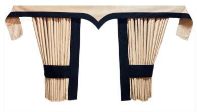 LKW Gardinen für MP3 beige - schwarz 