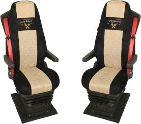 Sitzbezüge für Volvo FH4 und FH5 schwarz-beige Old Skool 