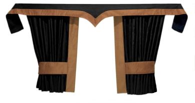 LKW Gardinen für DAF XF 106 schwarz - braun 