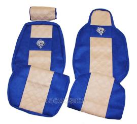 Sitzbezüge für Scania S und R New Generation ab 2017mit klappbarem Beifahrersitz, blau-beige 