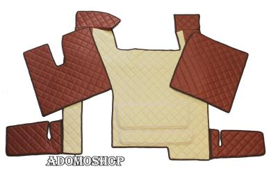Kunstlederfussmatten  für MAN TGX ab 2007 automatik beige-braun-matt 