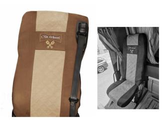 Sitzbezüge für Daf ab 2021 XF-new XG XG+, braun-beige, Old Skool, klappbar 