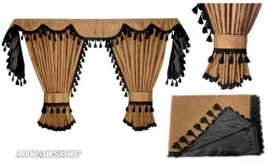 Scania S ab 2017 Gardinen, Braun-Schwarz 