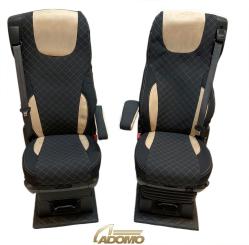 Sitzbezüge  für Daf  xf 106 mit Grammersitzen, schwarz-beige, 2 Armlehnen 