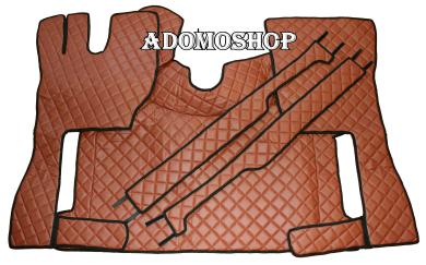 Kunstlederfußmatten mit Sitzsockel für Volvo FH Aero FH5 FH4 Beifahrersitz drehbar, braun-matt 