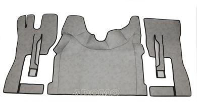 Kunstlederfußmatten mit Sitzsockel für Volvo FH4, FH5 grau-schattiert-glatt 