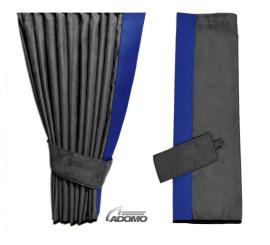 2 Seitengardinen für MP5 MP4 ACTROS L ab 2024 grau - blau OHNE oder MIT old skool OHNE old skool