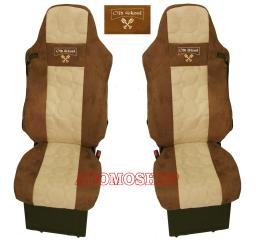 Sitzbezüge für Iveco Stralis, Hi-way ab 2013 braun-beige, Old Skoll 