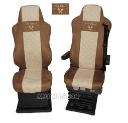 Sitzbezüge für MAN TGX TGA TGL TGM TGS braun-beige 1 Gurt Old Skool 