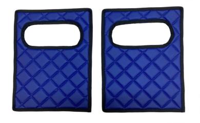 Kühlschranktürverkleidung aus Kunstleder für Actros MP5 und MP4, blau-schwarz umr. 