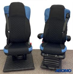 Lkw Sitzbezüge für Actros L ab 2022 MP5 MP4 Beifahrer klappbar blau 2 Armlehnen 
