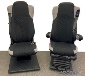 Lkw Sitzbezüge für Actros L MP5 MP4 Beifahrer klappbar grau 2 Armlehnen 