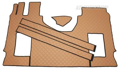 Kunstlederfußmatten für MP5 und MP4- luftgefederter Beifahrersitz, cappucino-matt 