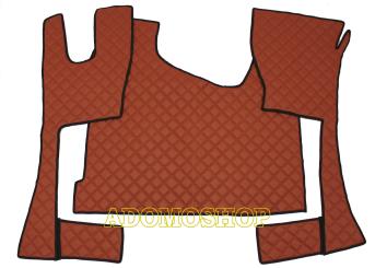 Kunstleder Fussmatten Actros MP5/Mp4 schmales Haus Tunnel braun-matt 