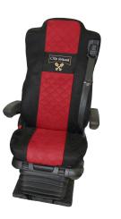 Sitzbezug NUR Fahrerseite für Actros L ab 2022 MP5 und MP4 schwarz - rot 