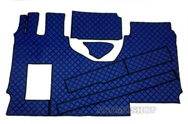 Kunstleder Fußmatten für Mercedes Actros MP5 und MP4 Solostar, blau 