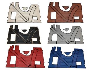 Kunstlederfußmatten Set für MP4, MP5, klappbarer Beifahrersitz, Kunstleder glatt mit extra Steppung, Sockel 8cm 