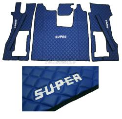 Kunstleder Fußmatten für SCANIA R ab 2017  in blau-matt, drehbar/Luft, SUPER 