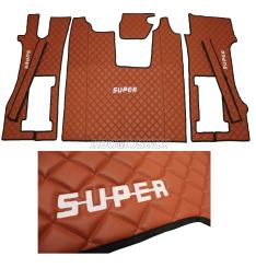 Kunstleder Fußmatten für SCANIA R ab 2017  in braun-matt, drehbar/Luft, SUPER 