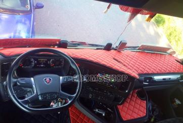 Armaturenabdeckung aus Kunstleder für Scania S und New Generation ab 2017  rot-matt 