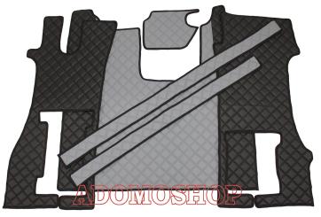 Kunstleder Fußmatten für SCANIA R ab 2017 Die neue R-Baureihe, klappbarer Beifahrersitz in grau-schwarz 