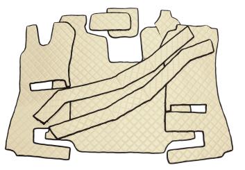 Fussmatten aus Kunstleder für Scania R ab 2013 mit neuem Recarositz in beige klappbar 
