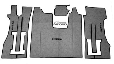 Kunstleder Fußmatten für SCANIA R ab 2017 grau GLATT Beifahrersitz klappbar SUPER 