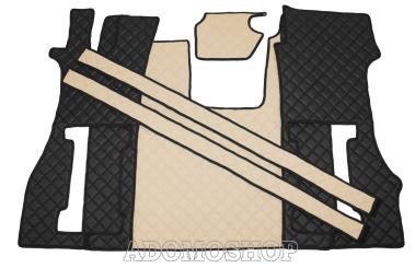 Kunstleder Fußmatten für SCANIA R ab 2017 Die neue R-Baureihe in schwarz-beige, drehbar 