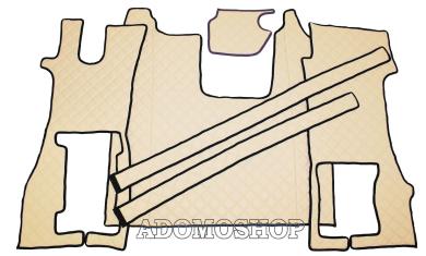 Kunstleder Fußmatten für SCANIA R ab 2017 Die neue R-Baureihe,beige-matt, klappbarer Beifahrersitz 