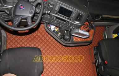 Kunstleder Fußmatten für SCANIA S ab 2017 Die neue S-Baureihe in Braun-matt,drehbar 