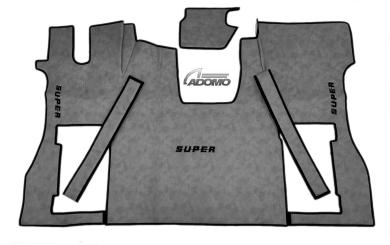 Kunstleder Fußmatten für SCANIA S ab 2017 grau GLATT drehbar/Luft SUPER 