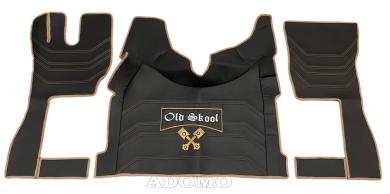 Kunstlederfußmatten Volvo FH5 schwarz - glatt, Old Skool, extra Steppung 