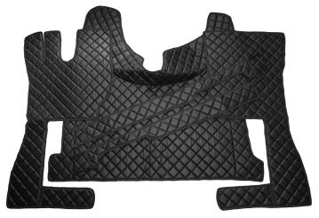 Kunstlederfußmatten mit Sitzsockel für Volvo FH4, FH5, Beifahrersitz drehbar, schwarz-matt 