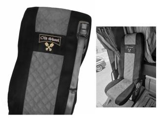 Sitzbezüge für Daf ab 2021 XF-new XG XG+, schwarz-grau, Old Skool, klappbar 