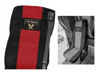 Sitzbezüge für Daf ab 2021 XF-new XG XG+, schwarz-rot, Old Skool, klappbar 