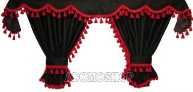 Man Gardinen für TGX, TGS ab 2020, schwarz-rot 