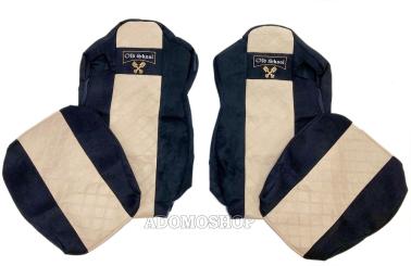 Sitzbezüge für Iveco S-way ab 2020 schwarz-beige, Old Skool 