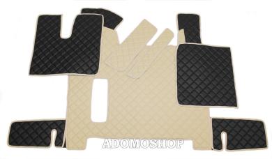 Kunstlederfußmatten für Man TGX ab 2018 beige - schwarz 