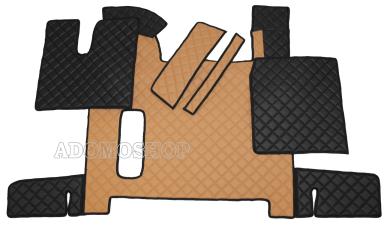 Kunstlederfußmatten für Man TGX ab 2018 cappucino-schwarz-matt 