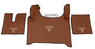 Kunstlederfußmatten für Man TGX ab 2020 braun-matt Old Skool 