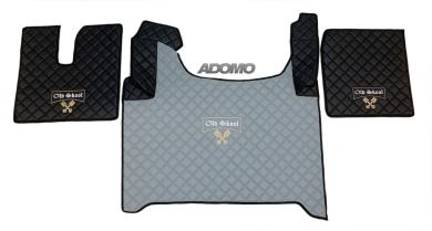 Kunstlederfußmatten für Man TGX ab 2020 schwarz-grau-matt Old Skool 