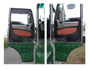 Türverkleidung für MAN TGX, TGS,TGL, Kunstleder in braun-umr.schwarz-matt  