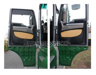 Türverkleidung für MAN TGX, TGS,TGL, Kunstleder in cappucino-matt, umr. schwarz 