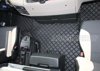Kunstleder Fussmatten für MAN TGX ab 2007 automatik 2 Schubladen schwarz matt 