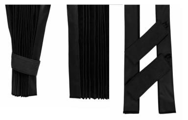 LKW Gardinen in Plissee-Look mit 2 Rückhalterbändern, schwarz-schwarz 