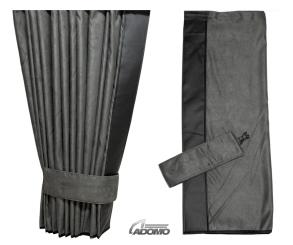 2 Seitengardinen für MP5 MP4 ACTROS L ab 2024 grau - schwarz OHNE oder MIT old skool OHNE old skool