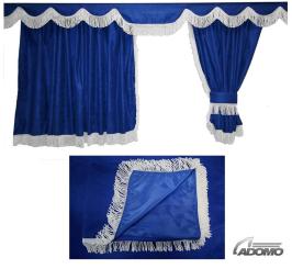 Lkw Gardinen für Scania S ab 2017, blau-weiß, gratis Gardinenhaken 