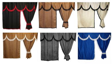 LKW Bettgardine Bettvorhang mit geraden Fransen in verschiedenen Farben 