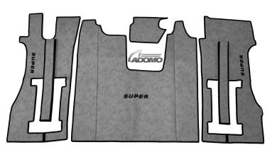 Kunstleder Fußmatten für SCANIA R ab 2017 grau GLATT drehbar/Luft SUPER 