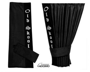 2 Seitengardinen für MP4 und MP5 schwarz- schwarz OHNE oder MIT old skool MIT old skool